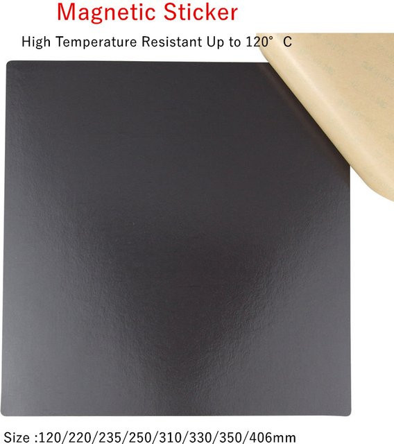 FLEXBED Magnetischer 3D-Drucker Aufkleber mit 300LSE Klebstoff, 1,2 mm Dicke, Temperaturbeständig bis 120°C, Schwarz, passend für Ender-3, CR10 und QIDI Bauplatten - Bild 1