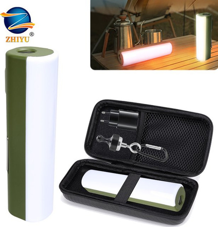 ZHIYU Outdoor LED Camping Lampe mit RGB Atmosphäre Licht, wiederaufladbare Taschenlampe mit Haken für Zelt und Garten, Mehrfarbig
