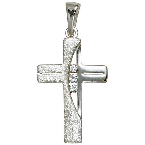 Colfem Anhänger Kreuz, 925 Silber, Zirkonia, Unisex - Bild 1