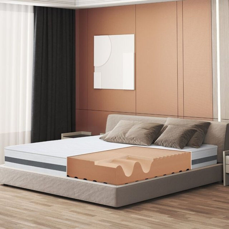 The White Stone Matratze mit antibakteriellem viskoelastischem Schaum und hypoallergenem 3D Air Bezug in Weiß, B/T/H: 220 x 240 x 25 cm - Bild 1