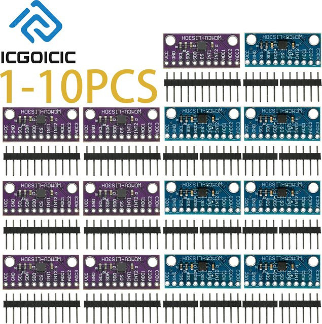 ICGOICIC LIS3DSH 3-Achsen-Beschleunigungsmessermodul in Rot mit 16-Bit-Hochauflösung, ±16 g Reichweite und I2C/SPI-Schnittstelle zur Vibrations- und Neigungserkennung - Bild 1