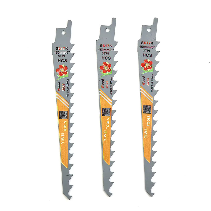 DAZZLEEX Säbelsägeblätter Set aus HCS mit 3 TPI für Holz, Metall und PVC, 3 Stück, Farbe: Silber, Länge: 150 mm - Bild 2