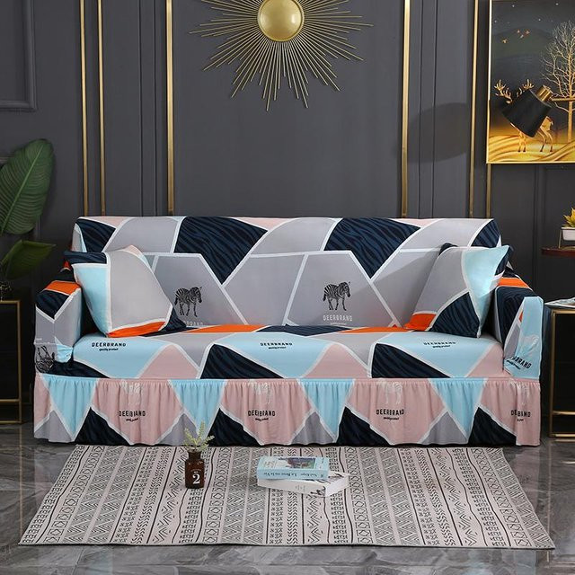 Universeller Sofabezug mit Rock aus hochelastischem Stoff, waschbarer Couchbezug für Hunde, Small (Breite: 90-140 cm) - Bild 1