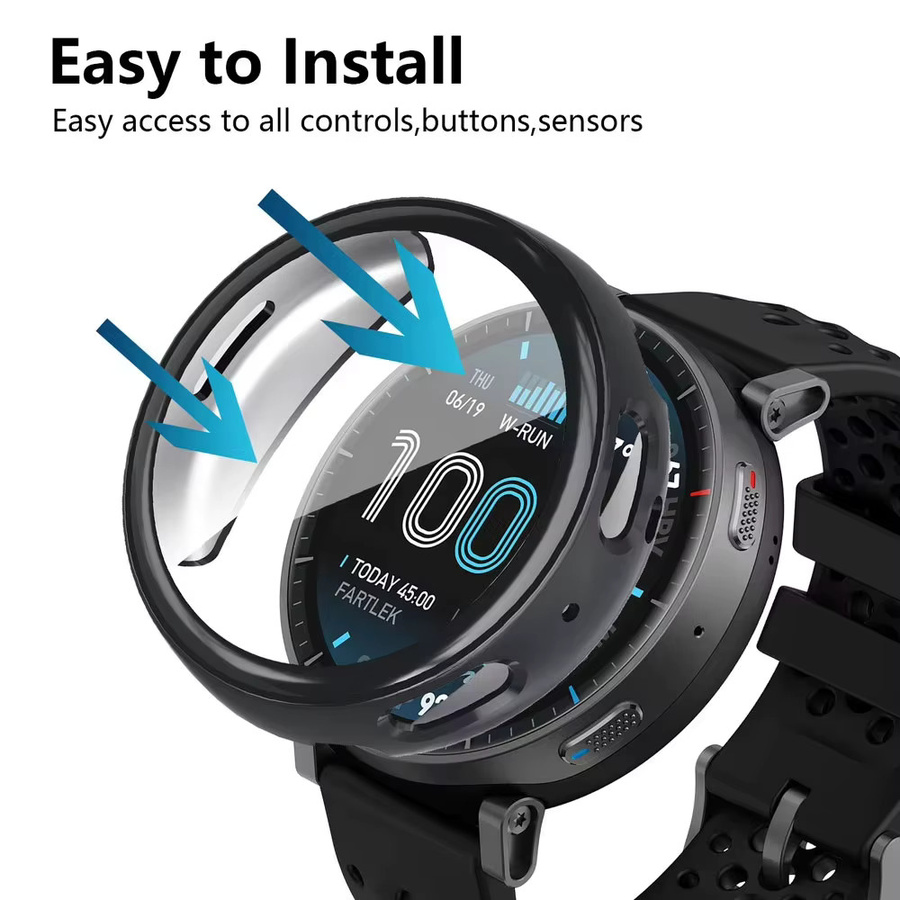 Huami TPU-Schutzhülle für Amazfit Active Max, transparent, gehärtete Glasabdeckung - Bild 6