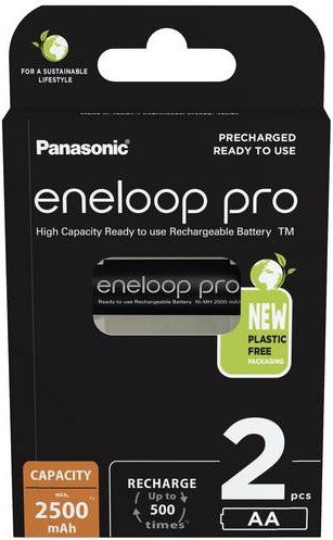Panasonic Eneloop Pro AA Akku NiMH 2450 mAh 1.2V Schwarz 2er-Pack - Bild 1