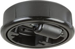 BS Kunststoffglocke für Rollen in Schwarz mit Durchmesser 65 mm, Tragkraft 50 kg und Einpresstiefe 18 mm für weiche Böden - Bild 1