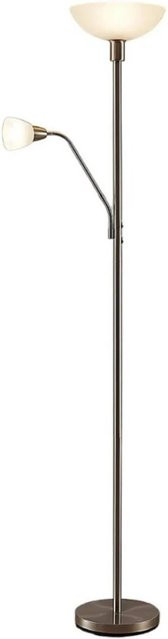 Lindby Stehlampe Jost Modern 2-flammig aus Metall in Silber und Grau mit E27 Fassung - Bild 1