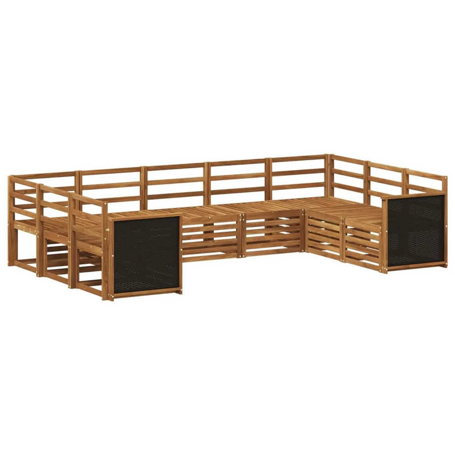 vidaXL Sofagarnitur aus Massivholz Akazie in Braun mit modernem Latten-Design - Bild 1