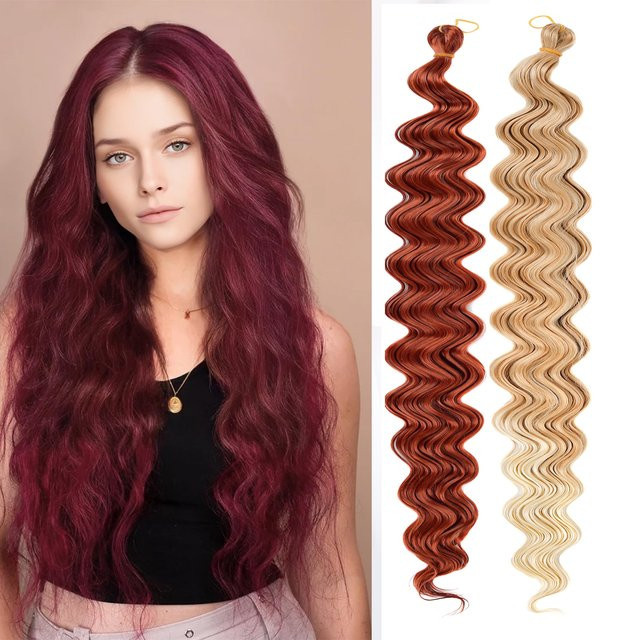 Jeedou Häkelhaar, 30 Zoll, 100 g, Deep Water Ocean Wave, lockig, gewellt - Bild 1
