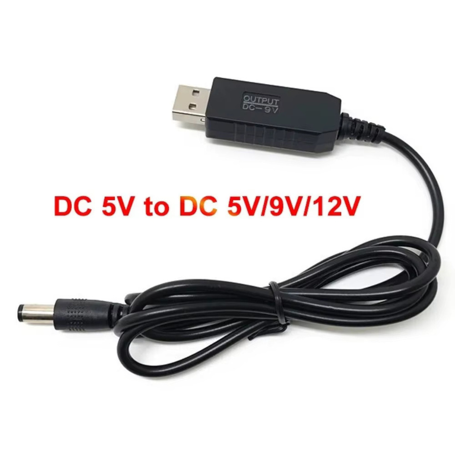 USB-Step-up-Konverter Kabel DC 5V auf 5V 9V 12V mit USB-A und USB-C Anschluss in Schwarz - Bild 4