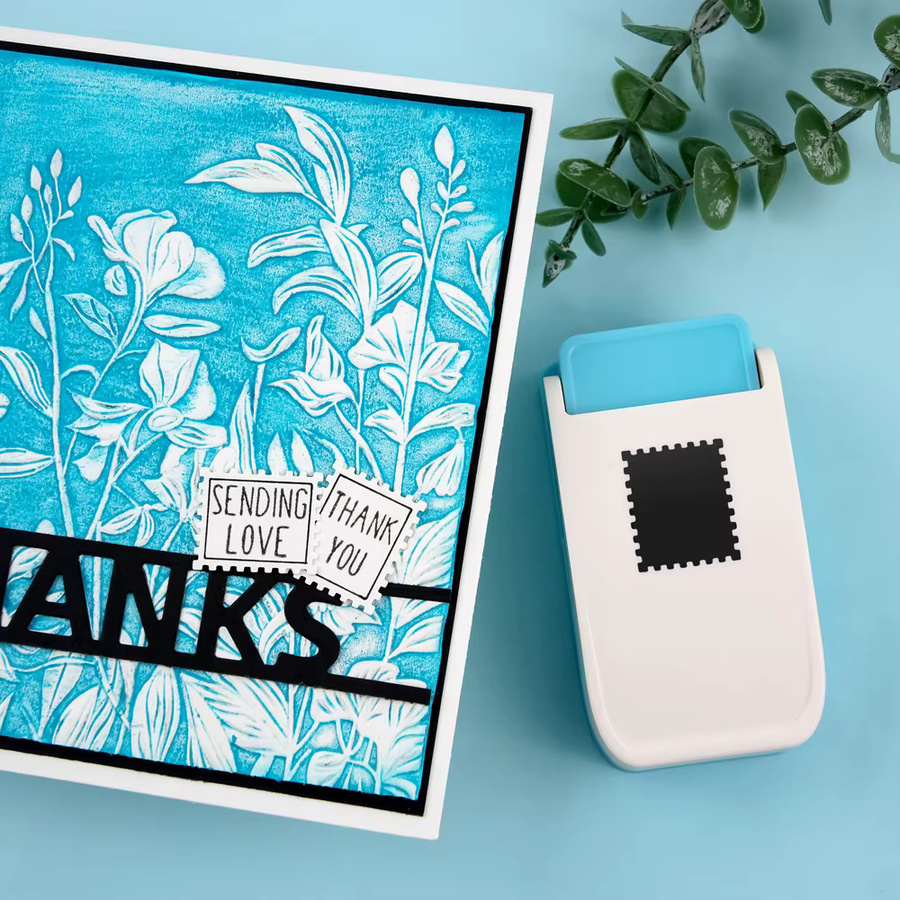 Rechteckiger Briefmarkenstanzer für Papierhandwerk und Scrapbooking in Silber - Bild 2
