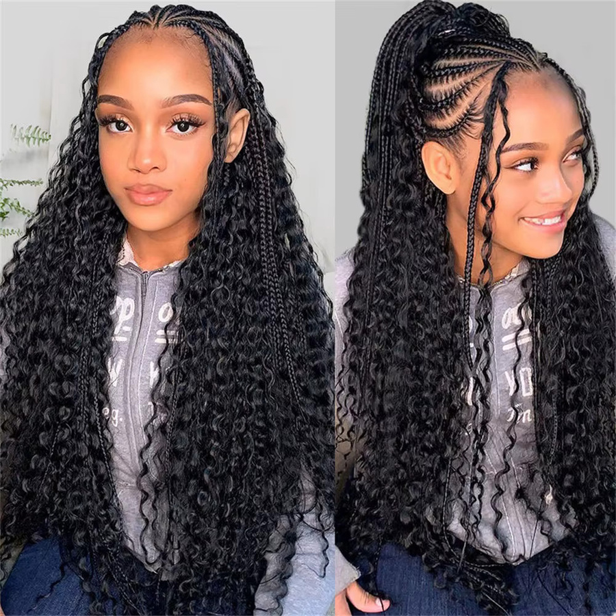 HALOQUEEN HAIR Boho Braids Deep Wave Echthaar, 100g, Unisex - Bild 5