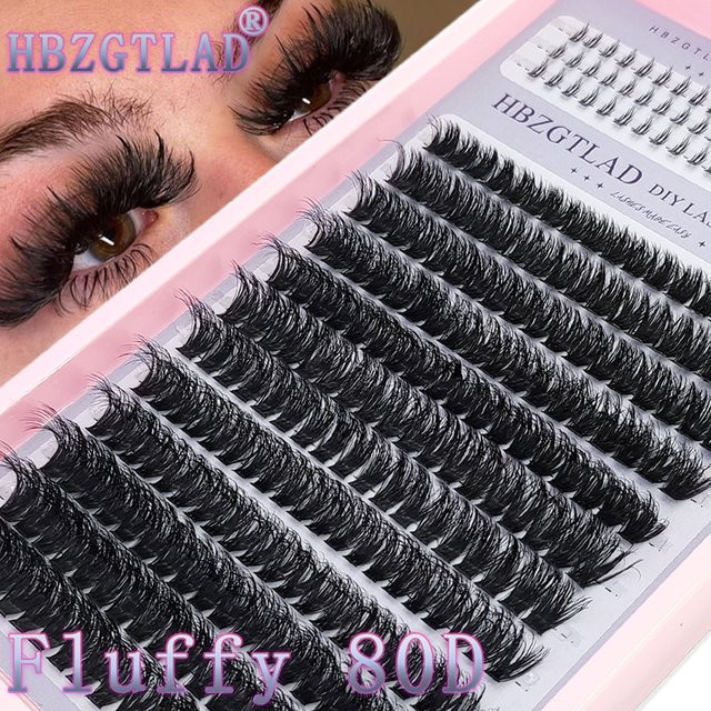 AMSDCN Volumen-Wimpern-Cluster, Einzelwimpern-Verlängerungen mit Spikes, Unisex - Bild 1