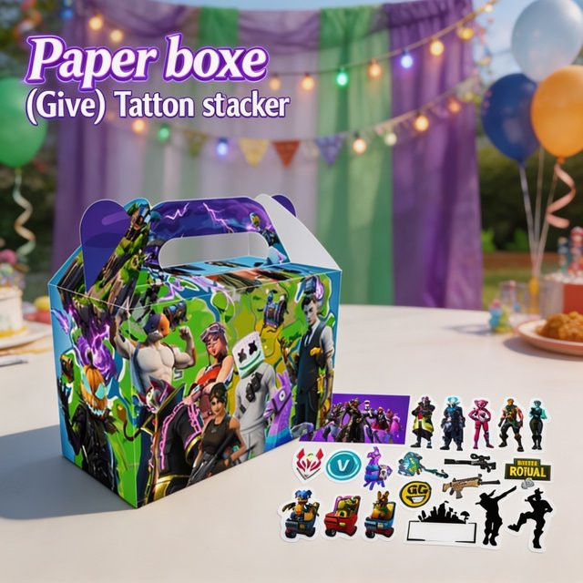 Fortnight Kombinations-Papierbox bunte Themen-Partydekoration für Geburtstage und Feste, Mehrfarbig - Bild 1