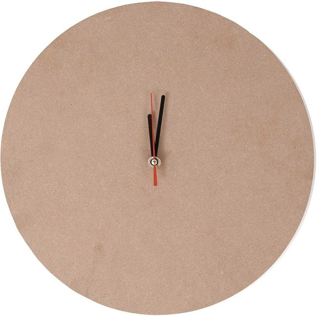 Rico Design Wanduhr aus MDF in Natur mit analogem Quarzwerk, Durchmesser: 29 cm - Bild 1