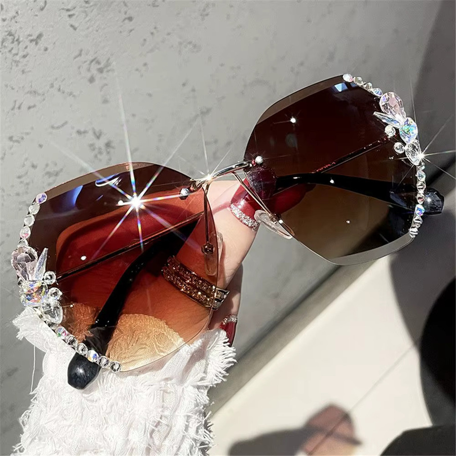 Gootrades Sonnenbrille, randlos, hexagonal, Metall, Damen - Bild 1