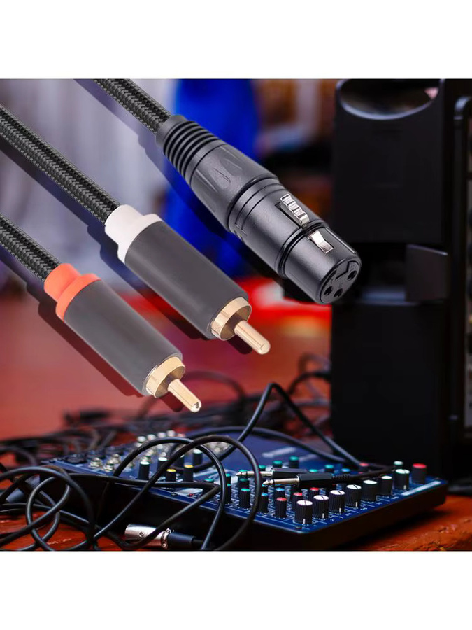 ALLOET XLR-zu-Dual-RCA-Y-Splitter-Kabel, Anti-Interferenz-Stereo-Audiokabel in Schwarz für Mixer, Leistungsverstärker und Mikrofone - Bild 5