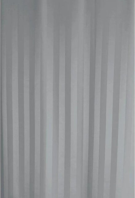 Euroshowers Duschvorhang Zober Grau gestreift aus Polyester mit 12 Ringen, B: 180 cm, H: 200 cm - Bild 1