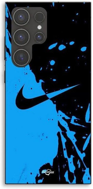 Maniacase Schutzhülle für Samsung Galaxy S23 Ultra mit Nike-Logo in Schwarz und Blau - Bild 1