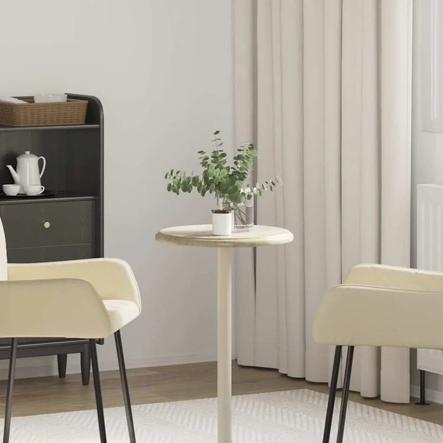 vidaXL Tischplatte Marmor Design in Beige, rund und matt, Durchmesser: 40 cm, Höhe: 2,5 cm - Bild 1