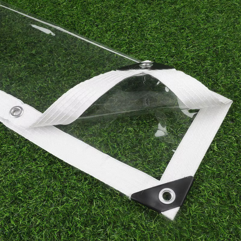 Tewango Transparente PVC-Plane für den Balkon, Wind- und Wasserdicht, Transparent/Schwarz - Bild 3
