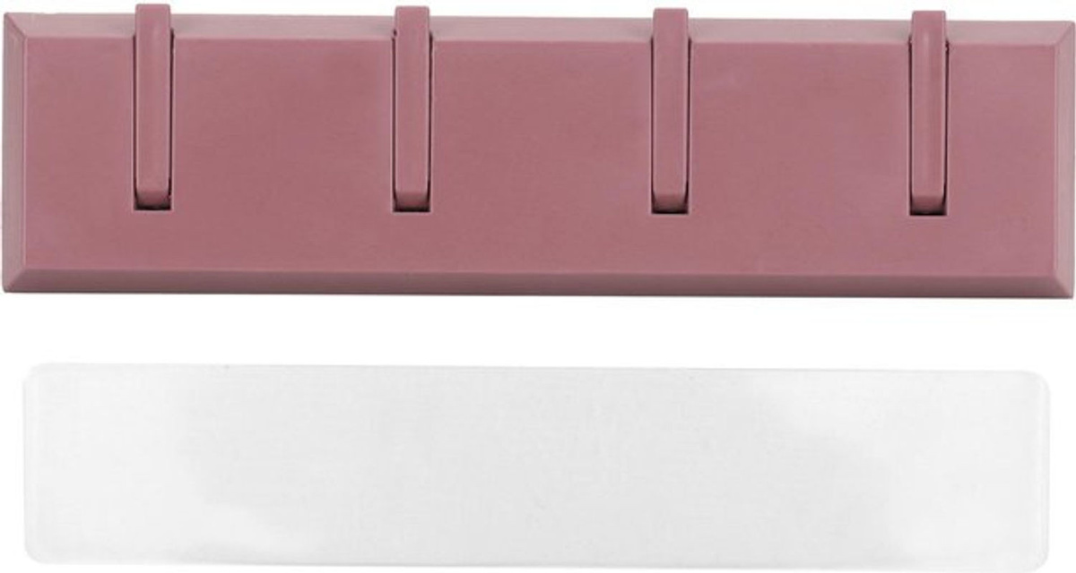 OutsideWorld Wandhaken ohne Bohren für Schlüssel, Hüte und Kleidung, Kunststoff, Rosa - Bild 1