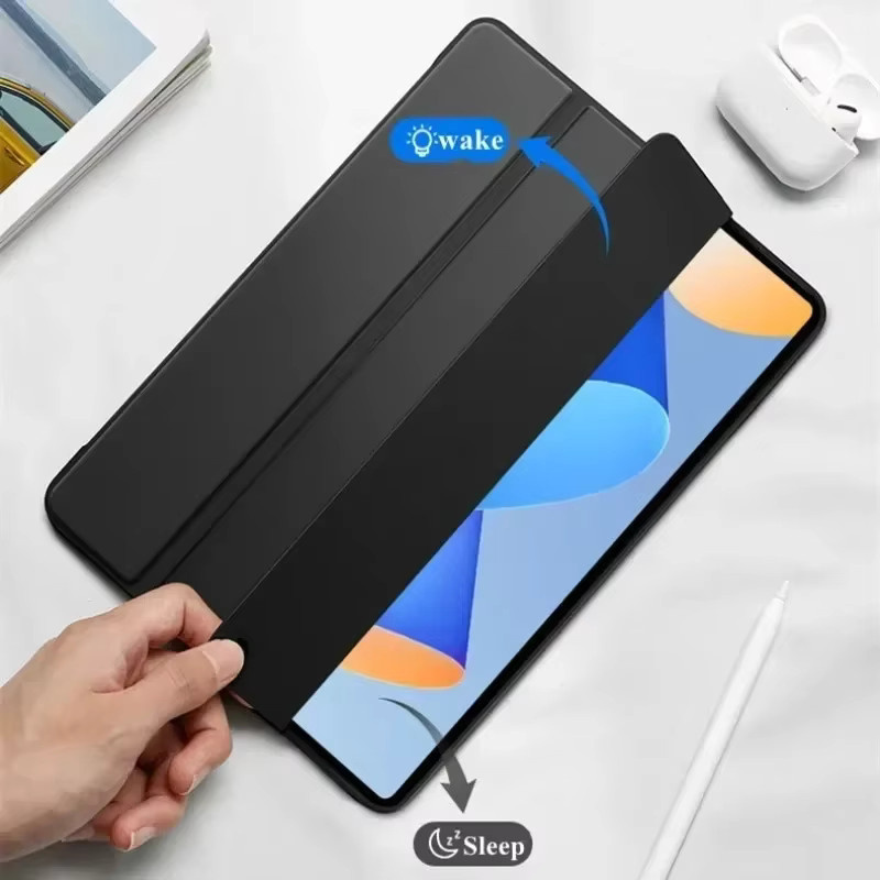 Luxus Flip Leder Tablet Hülle für Xiaomi Poco Pad 12,1 und Redmi Pad Pro 12,1 Zoll in Schwarz mit Auto Wake und Standfunktion - Bild 1