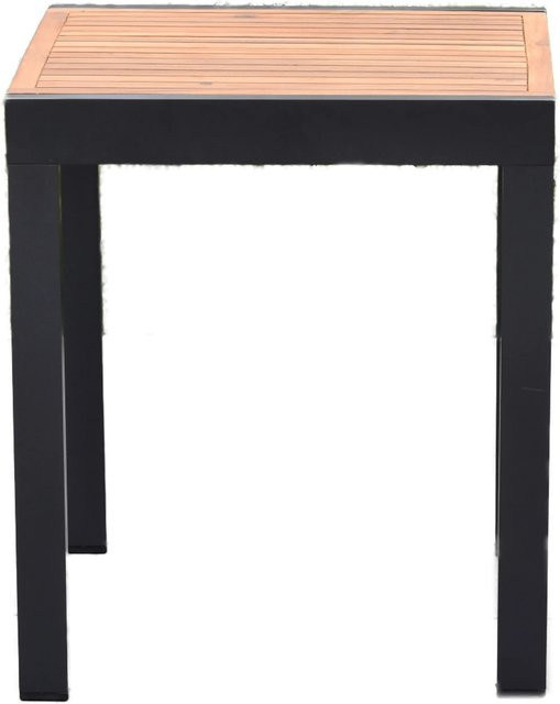 Merxx Gartentisch rechteckig ausziehbar aus Akazie und Aluminium in Natur-Grau/Braun, B/H: 65 x 75 cm - Bild 1