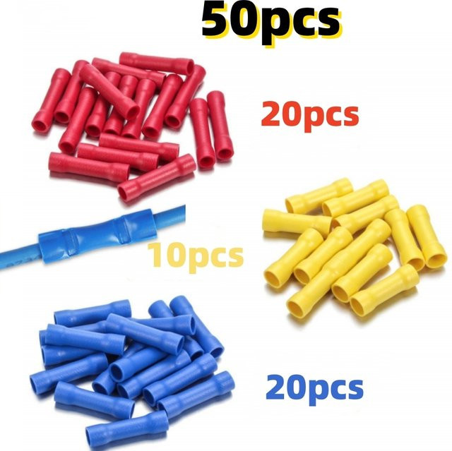 AOKIN 50-teiliges Set isolierte elektrische Stoßverbinder in Multicolor als Crimp-Drahtverbinder und gerade Drahtklemmen - Bild 1