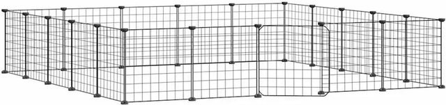 vidaXL 20-teiliger Haustierkäfig aus Stahl mit Tür, Schwarz, B/T/H: 35 x 35 x 35 cm - Bild 1