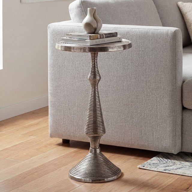 Finebuy Beistelltisch aus Metall in Silber, runder Couchtisch für dein Wohnzimmer, Durchmesser: 30 cm - Bild 1