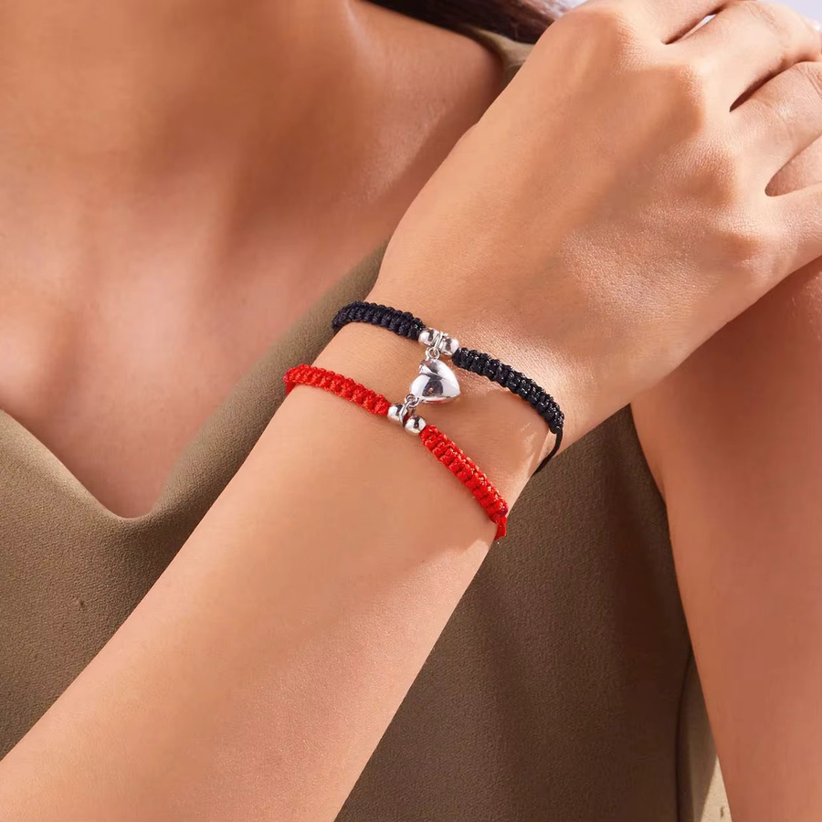 BELLA-Bee Armband, rotes Seil-geflochtenes Herz, magnetisch, Damen und Herren - Bild 2