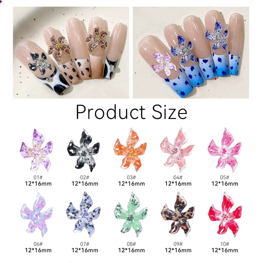 Nibiru DU 3D Nail Art Charms, Blumen, Transparent, Glänzend - Bild 2