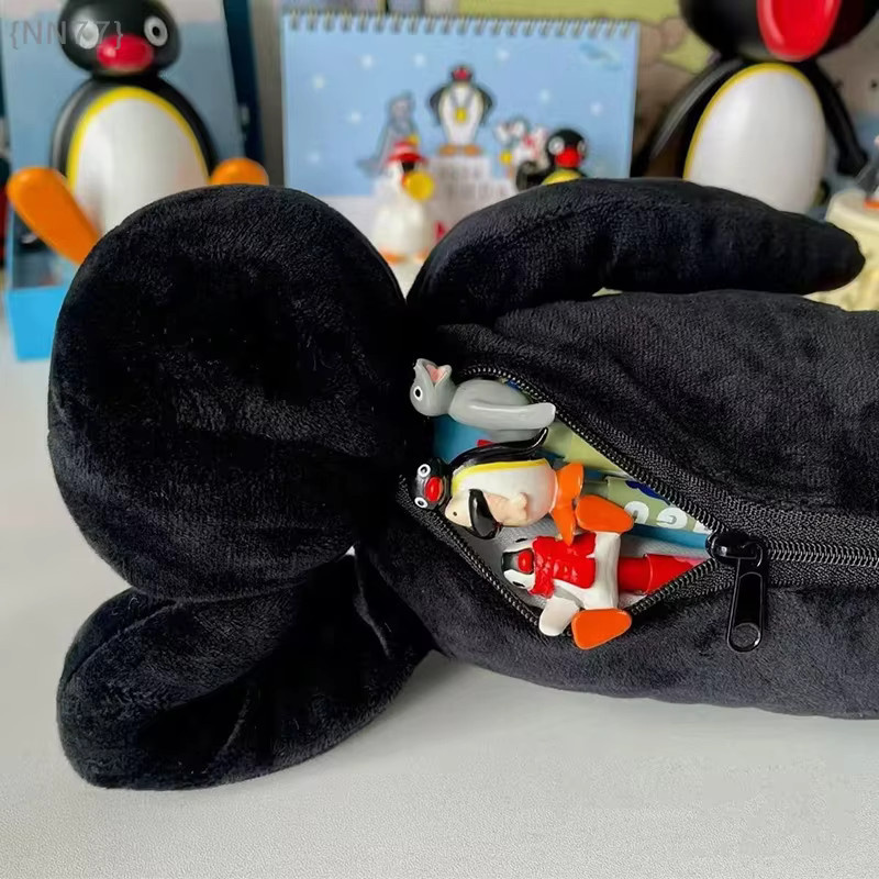 Pinguin Plüsch Federmäppchen im Cartoon-Design als großes Schreibwaren Etui für Studenten - Bild 4