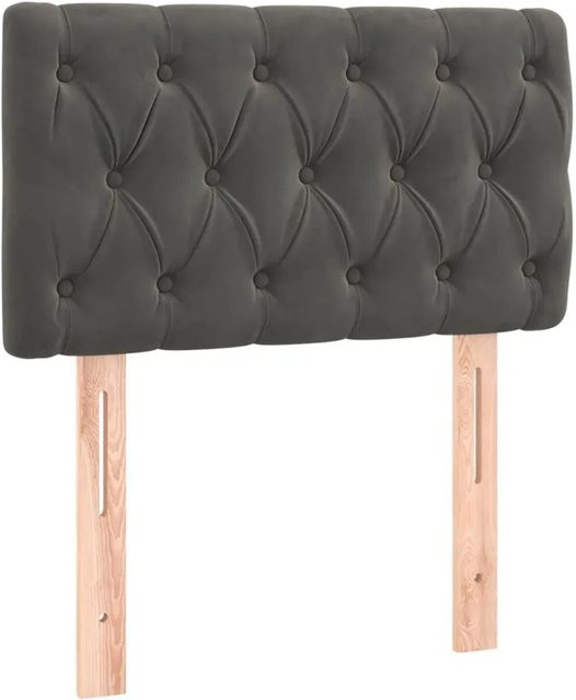 vidaXL LED Kopfteil aus Samt in Dunkelgrau mit USB-Ladeanschluss, Breite: 80 cm, Tiefe: 7 cm, Höhe: 78 bis 88 cm - Bild 1