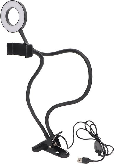 Koogeelife Selfie Ringlicht mit Handyhalterung in Schwarz, 48 LED und 12W für Live-Streaming, Vlogs und Fotografie - Bild 1