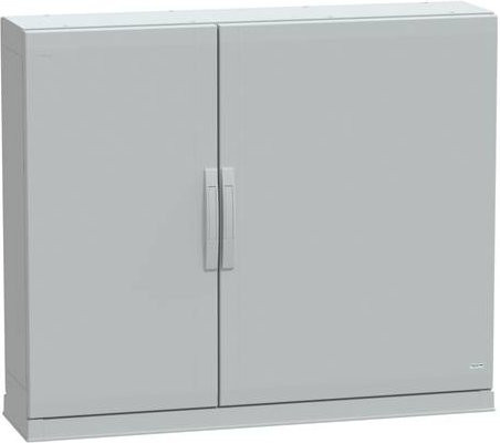 Schneider Electric Polyestergehäuse PLAZ mit Sockelrahmen und offenem Boden in Grau, H: 100 cm, B: 125 cm, T: 32 cm, IP54 - Bild 1