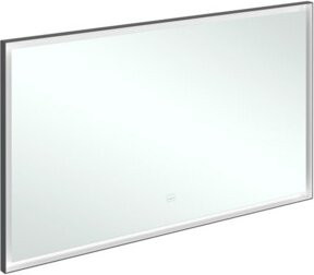 V&B Badspiegel Subway 3.0 mit LED und Alu-Rahmen, Farbe: Schwarz Matt, B/H/T: 130 x 75 x 4,75 cm - Bild 1