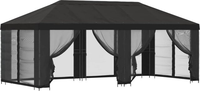 vidaXL Pavillon mit Seitenwänden in Anthrazit aus Polyester und Stahl, B/T/H: 600 x 300 x 276,5 cm - Bild 1