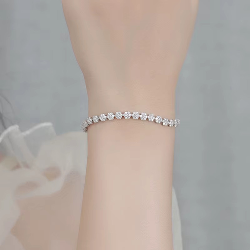 NeeTim Tennis-Armband, 925 Silber, Moissanit, Damen - Bild 3