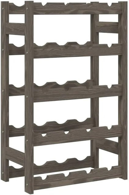 vidaXL Weinregal aus massivem Kiefernholz in Grau für 20 Flaschen mit rustikaler Optik B/T/H: 70 x 25 x 25 cm - Bild 1