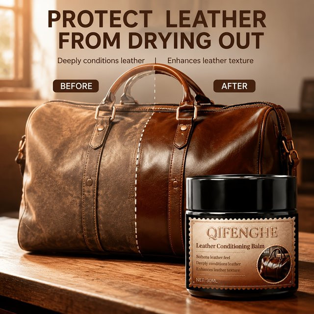 QIFENGHE Natürlicher Lederpflege-Balsam in Schwarz, 1oz zur Pflege, Restaurierung und zum Schutz von Schuhen, Auto und Möbeln - Bild 1