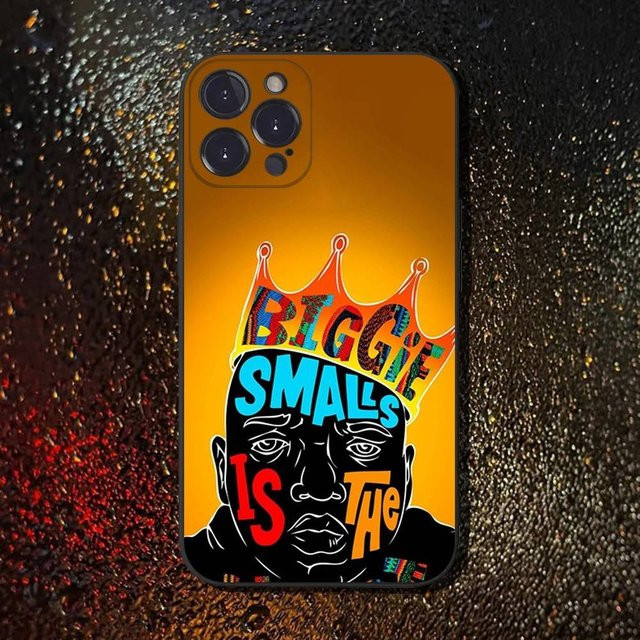 Notorious B.I.G. Handyhülle aus weichem Silikon für iPhone 16, 15, 14, 13, 12, 11 und weitere Modelle, Schwarz/Mehrfarbig - Bild 1