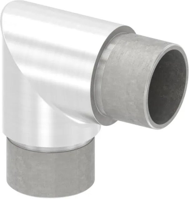 FeNau Eckbogen V2A aus Edelstahl in Silber für Rohr 33,7 x 2,0 mm, 90 Grad Kurz - Bild 1