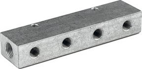 Riegler Verteilerleiste aus Aluminium in Silber mit Eingang 2x3/8 und Ausgang 3x1/8 - Bild 1