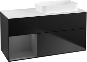 V&B Waschtischunterschrank Finion mit Wandbeleuchtung, Anthrazit lackiert, B/T/H: 120 x 60 cm - Bild 1