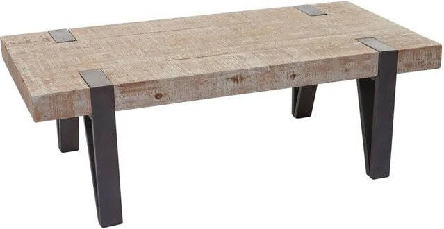 Couchtisch MCW-A15b aus massiver Tanne in Braun, rustikaler Wohnzimmertisch, B/T/H: 120 x 40 x 60 cm - Bild 2