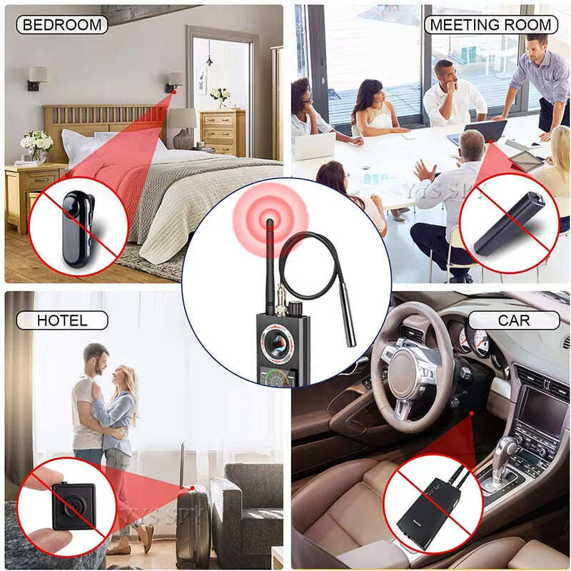 LS VISION Anti-Spionage-Kamera-Detektor K68 Bug-Scanner und RF-Signalkamera-Finder für versteckte Gadgets und GPS-Tracker in Schwarz - Bild 8