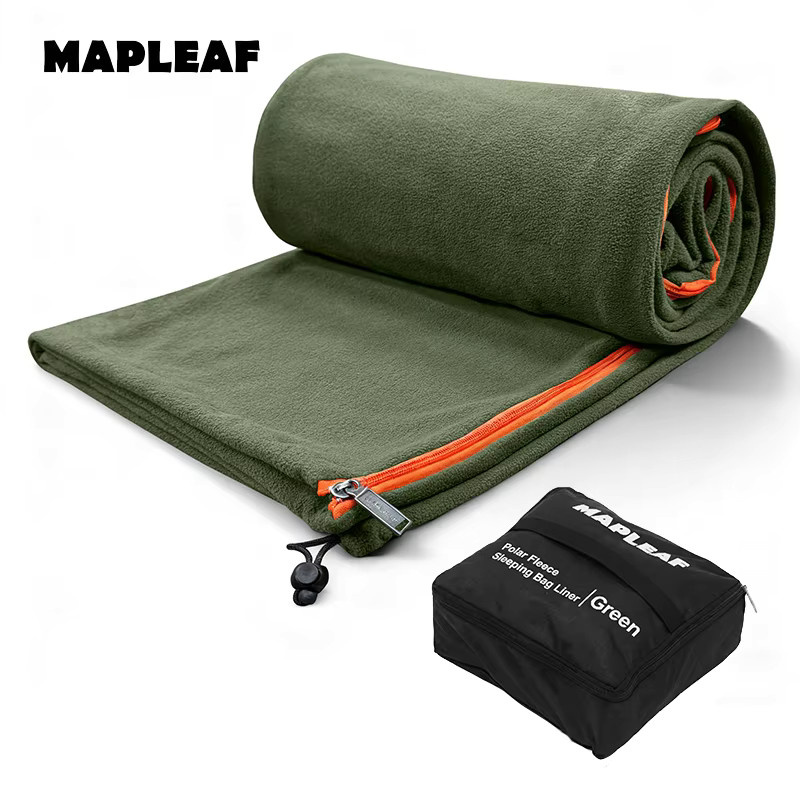 MAPLEAF Fleece-Schlafsack-Einlage für den Winter, leichte Camping-Decke in Grün, Unisex - Bild 6