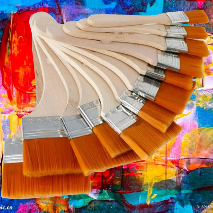 6-teiliges TWBEB Nylon-Pinsel-Set mit synthetischen Borsten in Mehrfarben für Acryl-, Öl-, Aquarell- und Künstlerbedarf - Bild 2